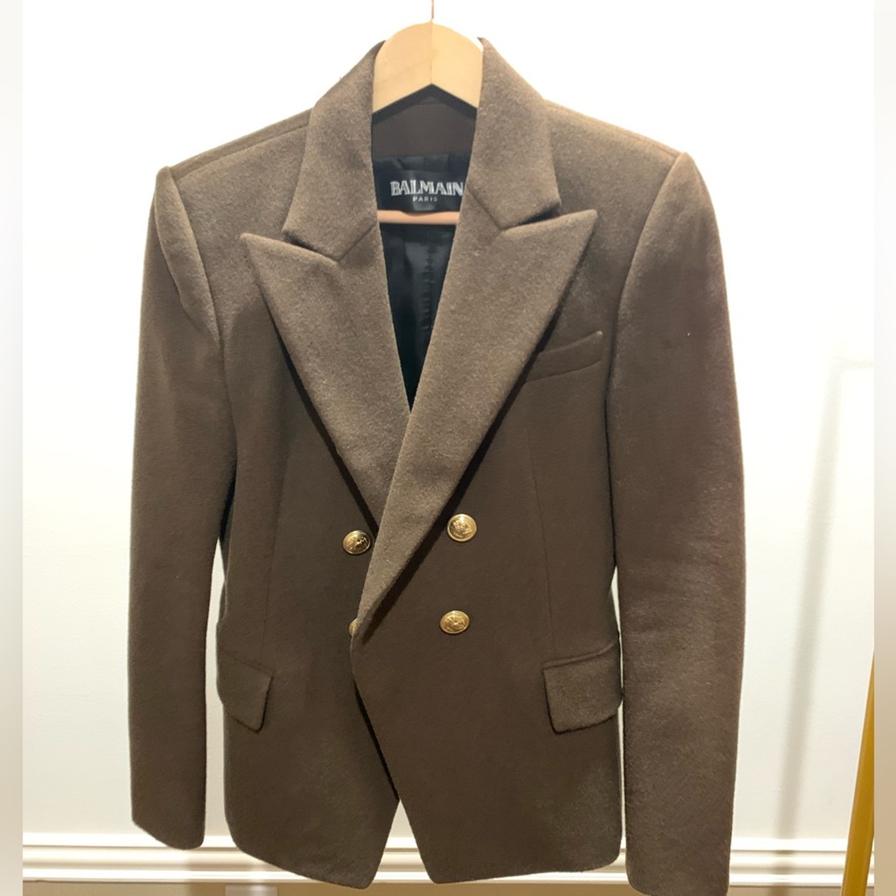 Olive green authentic Balmain blazer